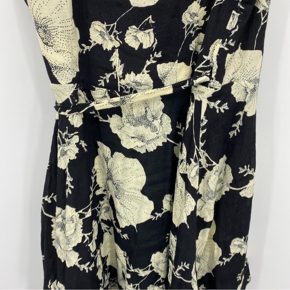 Free People French Quarter Printed Mini Wrap Dress Black Floral XS - Picture 4 of 10